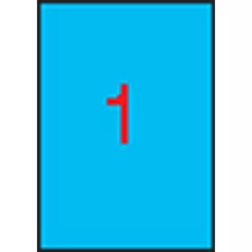 Etikett, 210x297 mm, színes, APLI, kék, 100 etikett/csomag