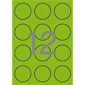   Etikett, 60 mm kör, színes, APLI, neon zöld, 240 etikett/csomag