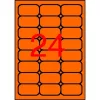 Etikett, 64x33,9 mm, színes, kerekített sarkú, APLI, neon narancs, 480 etikett/csomag