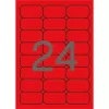 Etikett, 64x33,9 mm, színes, kerekített sarkú, APLI, neon piros, 480 etikett/csomag