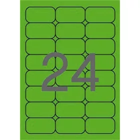   Etikett, 64x33,9 mm, színes, kerekített sarkú, APLI, neon zöld, 480 etikett/csomag