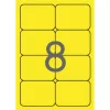 Etikett, 99,1x67,7 mm, színes, kerekített sarkú, APLI, neon sárga, 160 etikett/csomag
