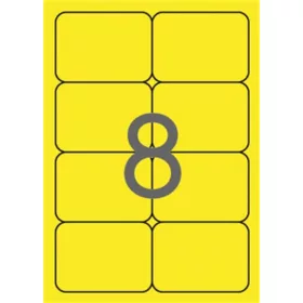   Etikett, 99,1x67,7 mm, színes, kerekített sarkú, APLI, neon sárga, 160 etikett/csomag