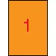 Etikett, 210x297 mm, színes, APLI, neon narancs, 100 etikett/csomag
