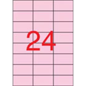   Etikett, 70x37 mm, színes, APLI, pasztell rózsaszín, 480 etikett/csomag