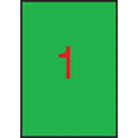   Etikett, 210x297 mm, színes, APLI, neon zöld, 100 etikett/csomag