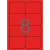 Etikett, 99,1x67,7 mm, színes, kerekített sarkú, APLI, neon piros, 160 etikett/csomag