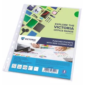   Genotherm, lefűzhető, oldalán hajtófüllel, A4, 150 mikron, víztiszta, VICTORIA OFFICE - 10db