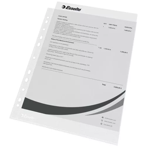 Genotherm, lefűzhető, A4, 38 mikron, narancsos felület, ESSELTE "Standard" - 100db