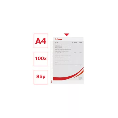 Genotherm, lefűzhető, A4, 85 mikron, narancsos felület, ESSELTE "Standard" - 100db