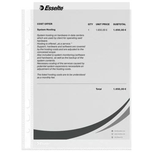 Genotherm, lefűzhető, A5, 43 mikron, narancsos felület, ESSELTE - 100db