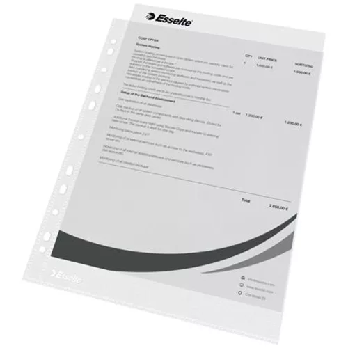 Genotherm, lefűzhető, A4, 43 mikron, narancsos felület, ESSELTE  "Standard" - 100db