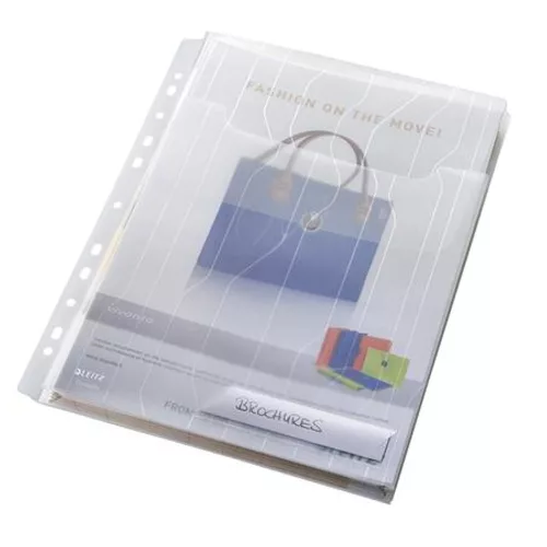 Genotherm, lefűzhető, A4, 200 mikron, füllel, LEITZ "CombiFile Jumbo", áttetsző - 3db