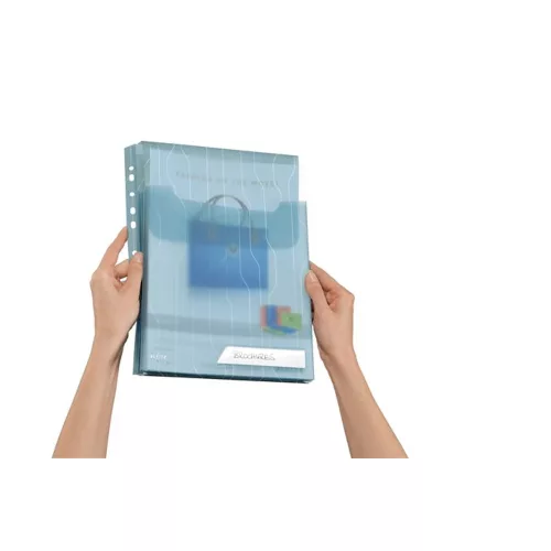 Genotherm, lefűzhető, A4, 200 mikron, füllel, LEITZ "CombiFile Jumbo", kék - 3db