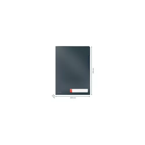 Genotherm, "L", A4, PP, LEITZ "Cosy Privacy", bársonyszürke - 3db