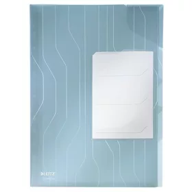 Rendszerező genotherm, lefűzhető, A4, 200 mikron, narancsos felület, LEITZ "CombiFile", kék - 3