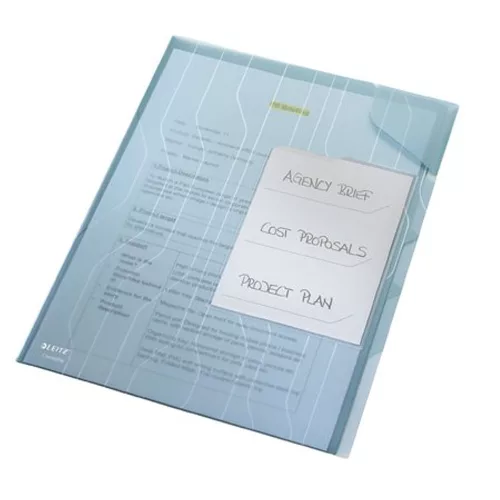 Rendszerező genotherm, lefűzhető, A4, 200 mikron, narancsos felület, LEITZ "CombiFile", kék - 3