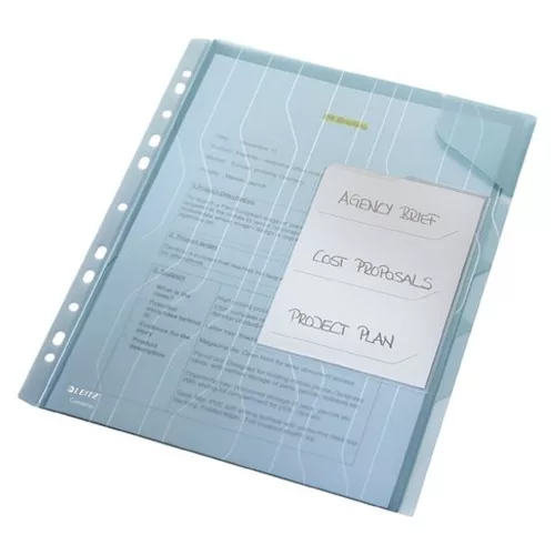 Rendszerező genotherm, lefűzhető, A4, 200 mikron, narancsos felület, LEITZ "CombiFile", kék - 3