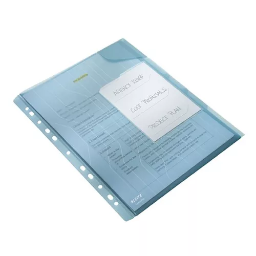 Rendszerező genotherm, lefűzhető, A4, 200 mikron, narancsos felület, LEITZ "CombiFile", kék - 3