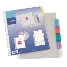  Genotherm, lefűzhető, jelölőfüles, A4, 90 mikron, víztiszta, 6 részes, VIQUEL - 6db