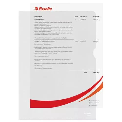 Genotherm, "L", A4, 105 mikron, narancsos felület, ESSELTE "Standard" - 10db