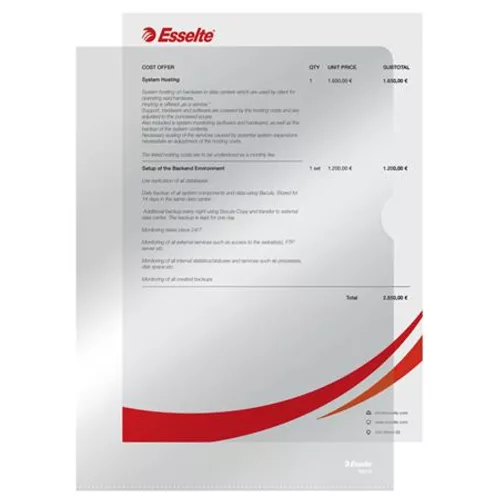 Genotherm, "L", A4, 105 mikron, víztiszta felület, ESSELTE "Luxus" - 100db