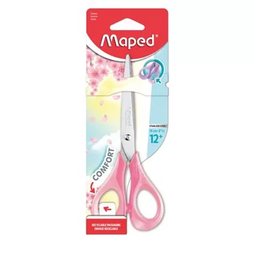 Olló, iskolai, 16 cm, rugalmas nyél, MAPED 