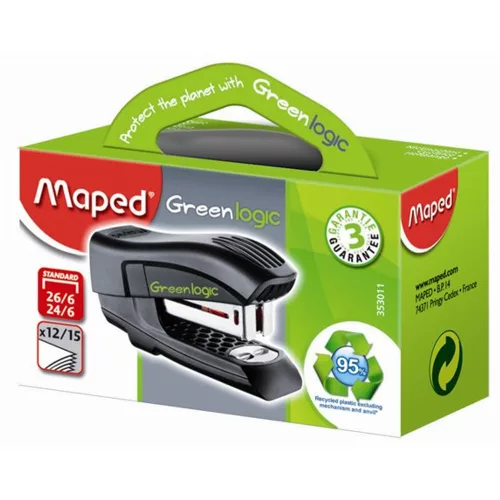 Tűzőgép, 24/6, 26/6, 12 lap, MAPED "Greenlogic Mini"