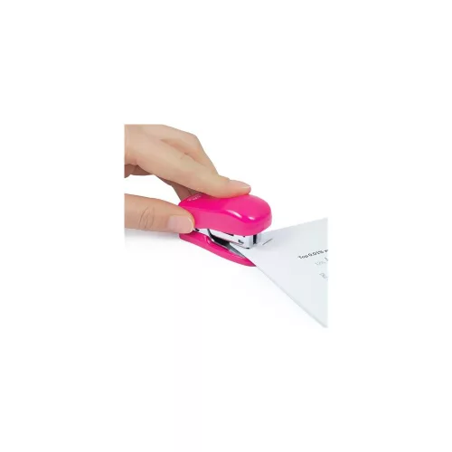 Tűzőgép, 24/6, 26/6, 12 lap, RAPESCO "Bug Mini", pink