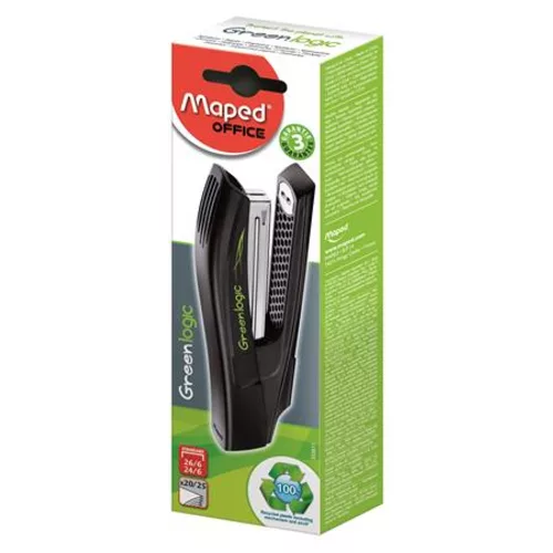 Tűzőgép, 24/6, 26/6, 25 lap, dobozos, MAPED "Greenlogic Full-Strip"