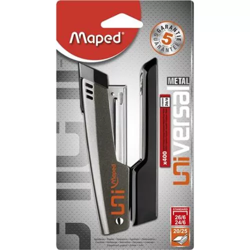 Tűzőgép, 24/6, 26/6, 25 lap, MAPED "Universal Metal Half-Strip", vegyes színek