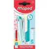 Tűzőgép, 24/6, 26/6, 25 lap, MAPED "Universal Metal Half-Strip Pastel", pasztell türkiz