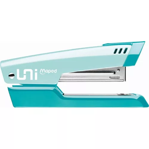 Tűzőgép, 24/6, 26/6, 25 lap, MAPED "Universal Metal Half-Strip Pastel", pasztell türkiz