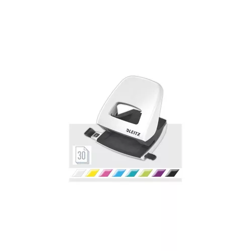 Lyukasztó, kétlyukú, 30 lap, LEITZ "Nexxt Wow", fehér