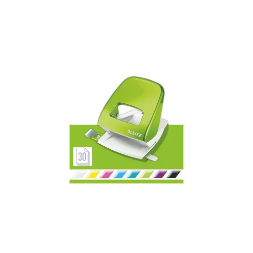 Lyukasztó, kétlyukú, 30 lap, LEITZ "Nexxt Wow", zöld
