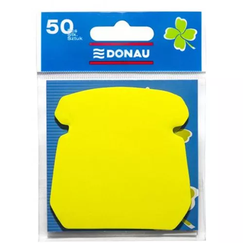 Öntapadó jegyzettömb, telefon alakú, 50 lap, DONAU, sárga