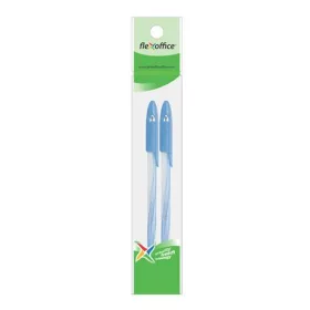   Golyóstoll, 0,3 mm, 2 db/bliszter, kupakos, FLEXOFFICE "Candee", kék