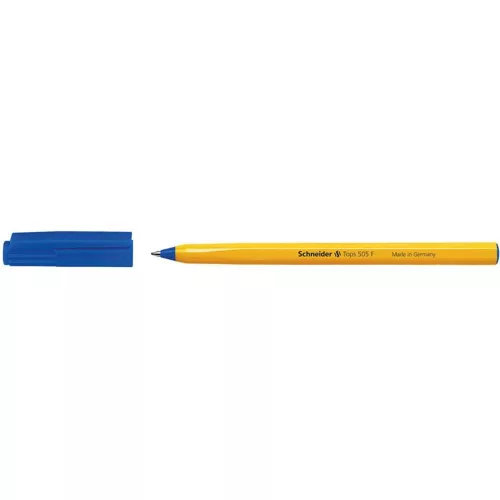 Golyóstoll, 0,3 mm, kupakos, SCHNEIDER "Tops 505 F", kék