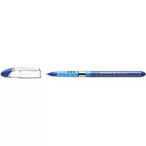 Golyóstoll, 0,7 mm, kupakos, SCHNEIDER "Slider Basic XB", kék