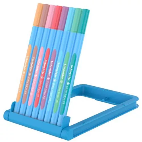 Golyóstoll készlet, 0,7 mm, kupakos, SCHNEIDER "Slider Edge XB Pastel", 8 különböző pasztell sz