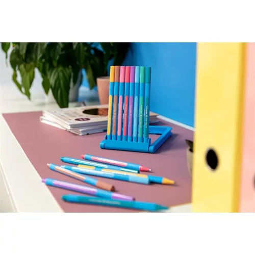 Golyóstoll készlet, 0,7 mm, kupakos, SCHNEIDER "Slider Edge XB Pastel", 8 különböző pasztell sz