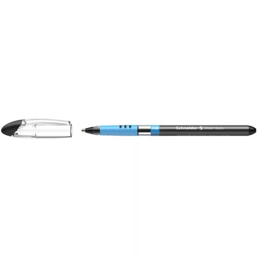 Golyóstoll, 0,7 mm, kupakos, SCHNEIDER "Slider Basic XB", fekete