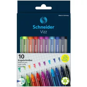   Golyóstoll készlet, 0,5 mm, kupakos, SCHNEIDER "Vizz", vegyes színek - 10db