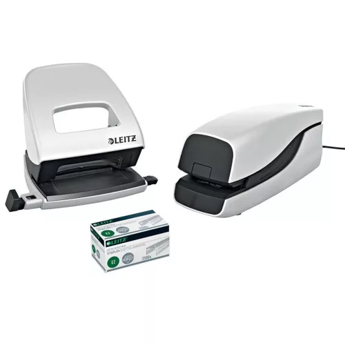 Tűzőgép, elektromos, 24/6, 20 lap, LEITZ "Nexxt 5533", fehér