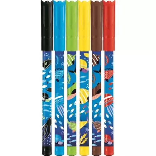 Filctoll készlet, 2 mm, kimosható, MAPED "Color`Peps Ocean Life", 6 különböző szín