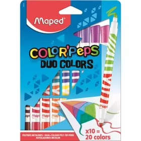 Filctoll készlet, kimosható, MAPED "Color'Peps Duo", 20 különböző szín