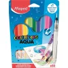 Akvarell filctoll készlet, 3,6 mm, ecsettel, MAPED "Color'Peps Aqua", 10 különböző szín