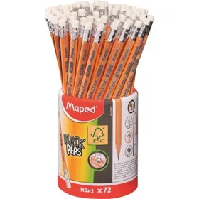 Grafitceruza radírral, ceruzatartó, HB, háromszögletű, MAPED "Black'Peps" - 72db