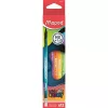 Grafitceruza radírral, HB, háromszögletű, MAPED "Black`Peps Energy", 6 különböző minta - 12db