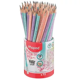 Grafitceruza radírral, ceruzatartó, HB, háromszögletű, MAPED "Black'Peps Pastel", vegyes paszte